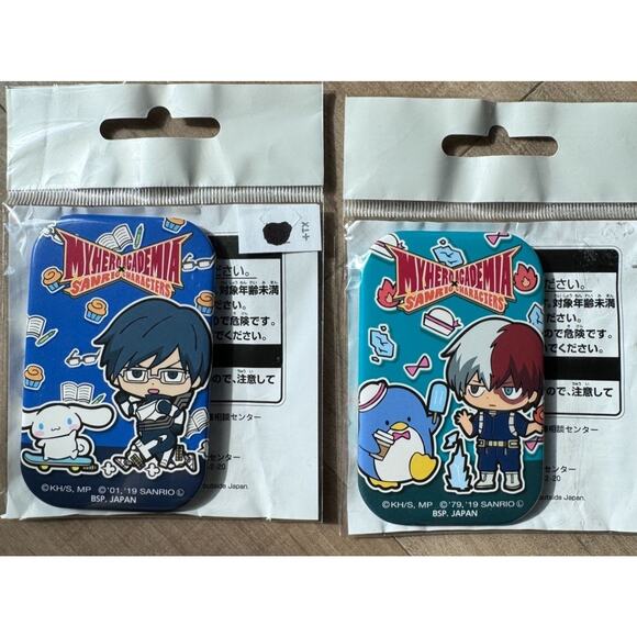 My Hero Academia Sanrio Pin Button Can Badge Todoroki Sam Tenya Cinnamoroll - Picture 1 of 6